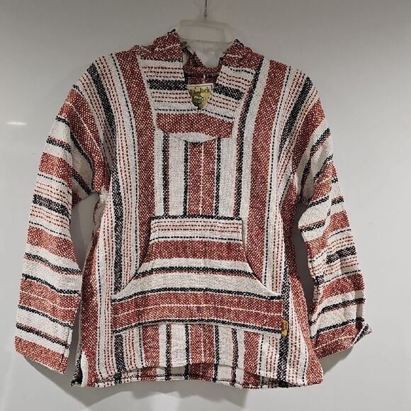 Striped Baja Hoodie Unisex Size Small - Picture 1 of 5